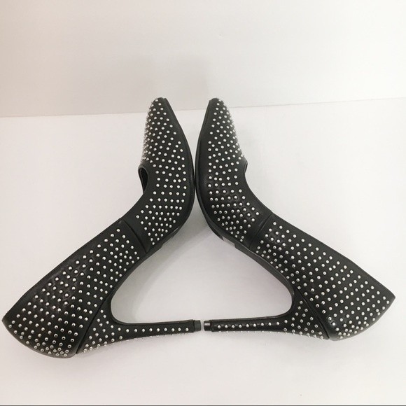 Report Women's Black Studded Stiletto Point Toe Pointy Jill Heels Pumps Size 8.5 - Picture 7 of 16